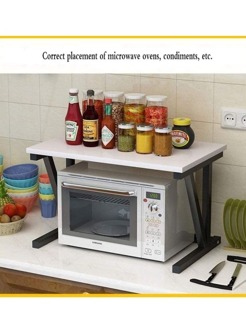 Kitchen Shelf Microwave Oven Storage Rack(White) - Image 2