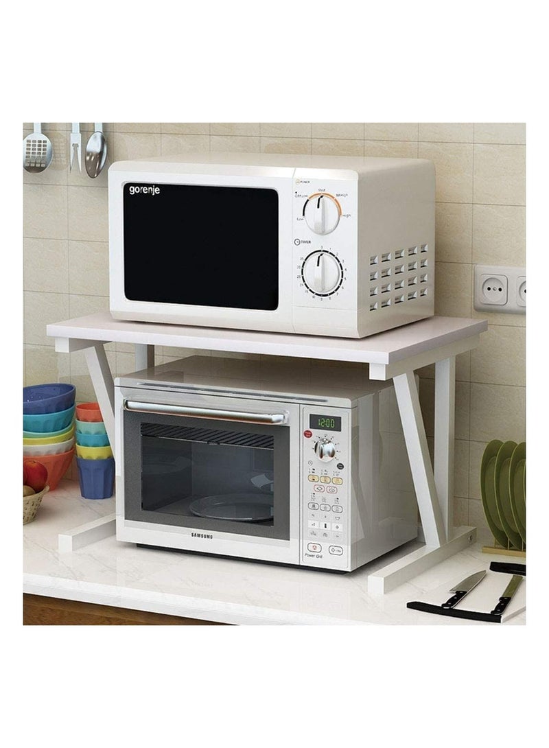 Kitchen Shelf Microwave Oven Storage Rack(White) - Image 1