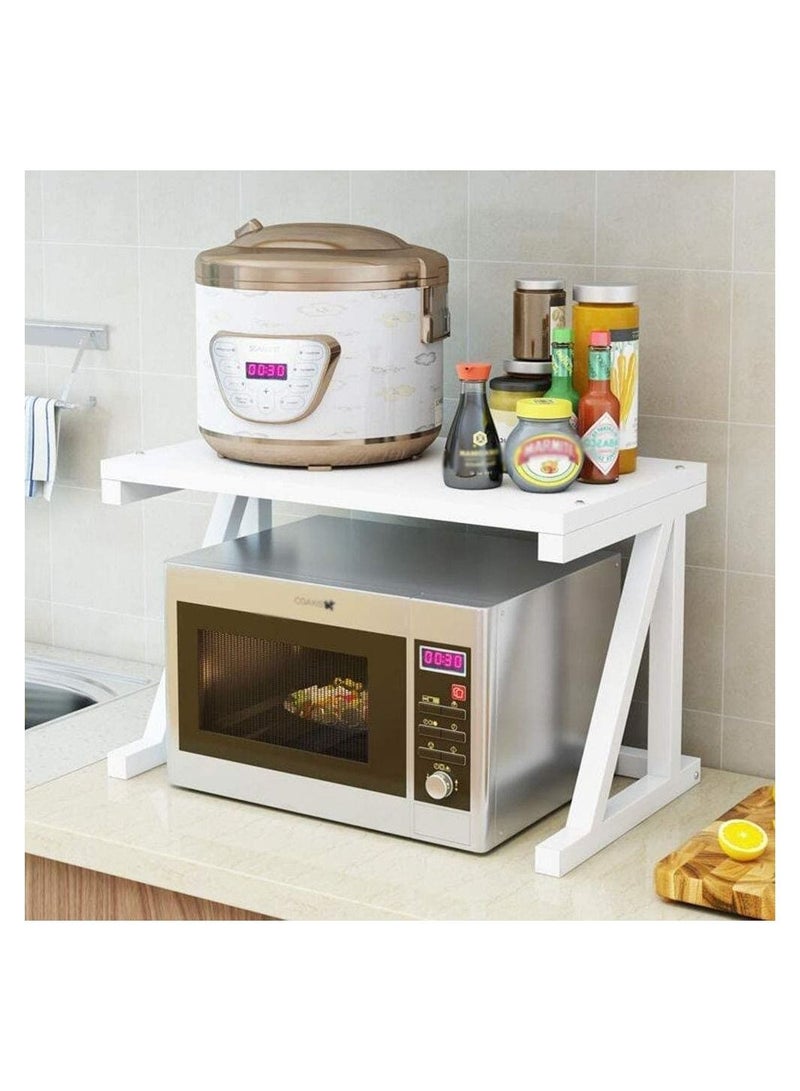 Kitchen Shelf Microwave Oven Storage Rack(White) - Image 4