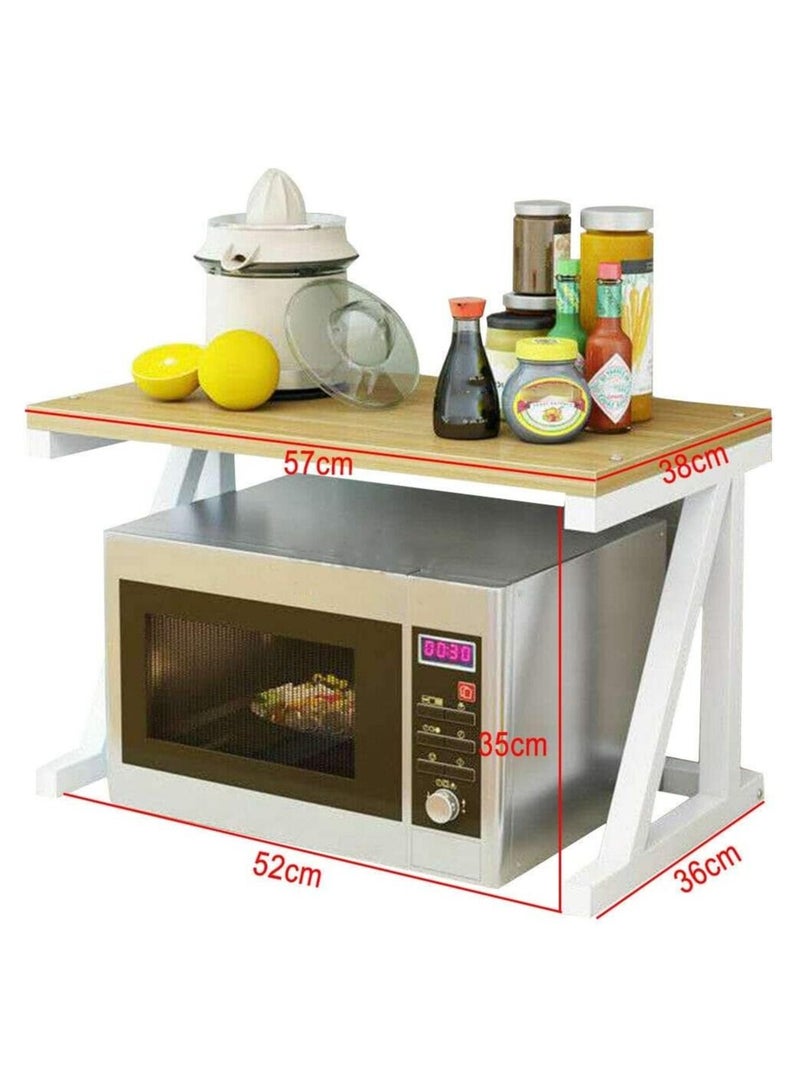 Kitchen Shelf Microwave Oven Storage Rack(White) - Image 5