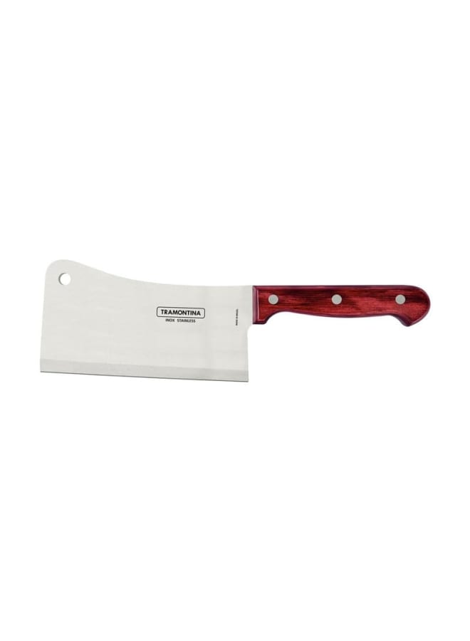 TRAMONTINA TRAMONTINA 6 Inch Cleaver, Heavy-Duty Stainless Steel Blade with Polywood Handle, Ideal for Meat Cutting and Chopping, Silver and Brown, Durable and Long-Lasting Design  - Image 2