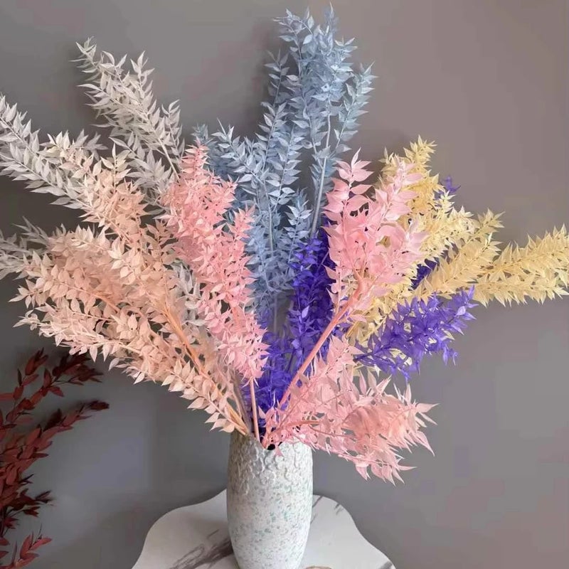 Bluejw Dried Ruscus Leaves Bouquet - Natural Dried Flowers Arrangement for Wedding, Mother's Day, Christmas Decor, Home & Party Decorations, Dried Plants Included - Image 2