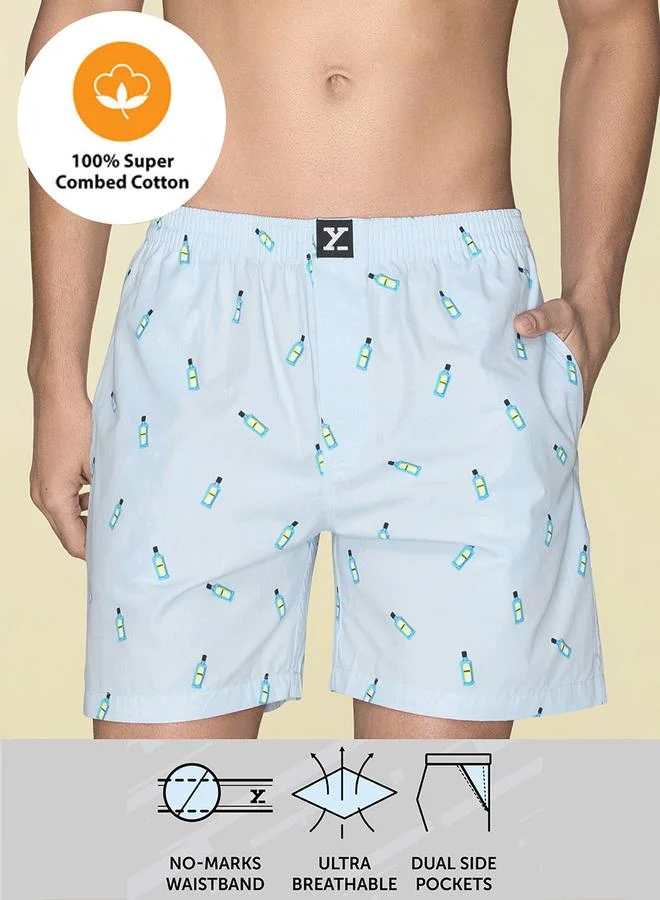 اكس واي اكس اكس Printed Cotton Boxer Shorts with Elasticated Waistband by Styli