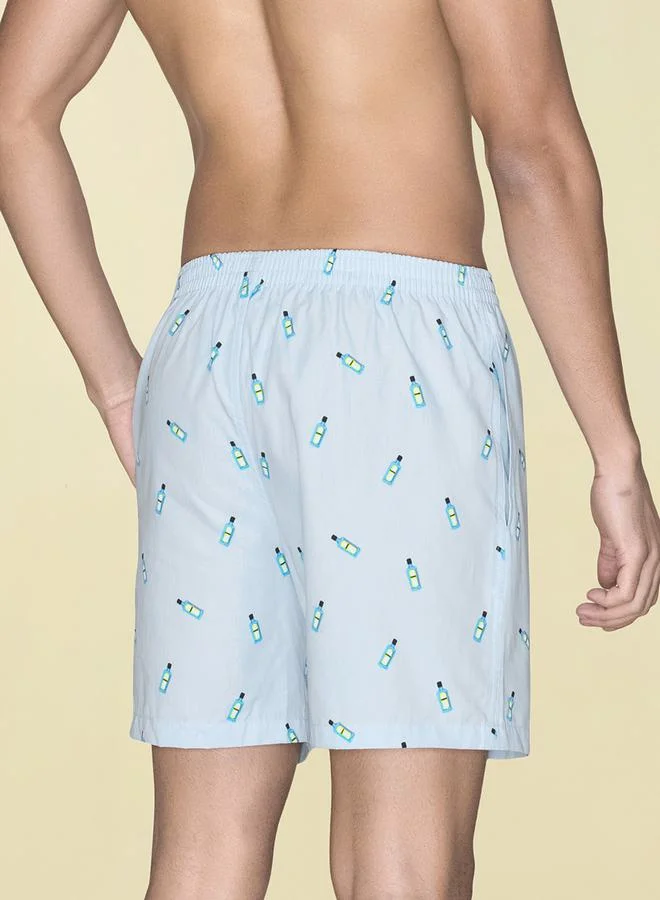 اكس واي اكس اكس Printed Cotton Boxer Shorts with Elasticated Waistband by Styli