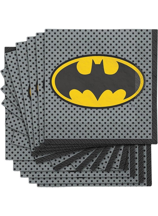 Amscan Justice League Batman Luncheon Paper Napkins 6.5" X 6.5" ; Multicolor ; Pack Of 16 - Image 1