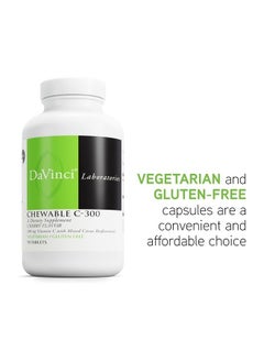 Davinci DaVinci Labs Chewable C-300 - Vitamin C Supplement to Support Immune Health, Cholesterol and Collagen Production - With Vitamin C, Pectin and More - Gluten-Free - Cherry Flavor - 90 Vegetarian Tablets  - Image 5