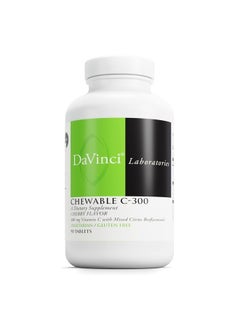 Davinci DaVinci Labs Chewable C-300 - Vitamin C Supplement to Support Immune Health, Cholesterol and Collagen Production - With Vitamin C, Pectin and More - Gluten-Free - Cherry Flavor - 90 Vegetarian Tablets  - Image 1