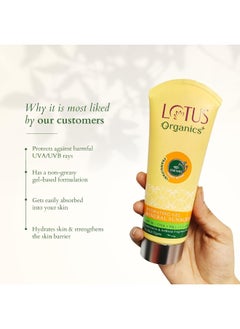 Lotus Organics+ Hydrating Gel Mineral Sunscreen For All Skin Type No White Cast Fast Absorbing Certified Organic Spf 30 Pa+++ 100G  - Image 3