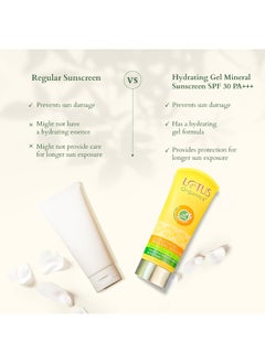 Lotus Organics+ Hydrating Gel Mineral Sunscreen For All Skin Type No White Cast Fast Absorbing Certified Organic Spf 30 Pa+++ 100G  - Image 4