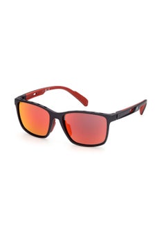 Adidas Men's Mirrored Navigator Shape Plastic Sunglasses SP003502L56 - Lens Size: 56 Mm - Matte Black  - Image 1