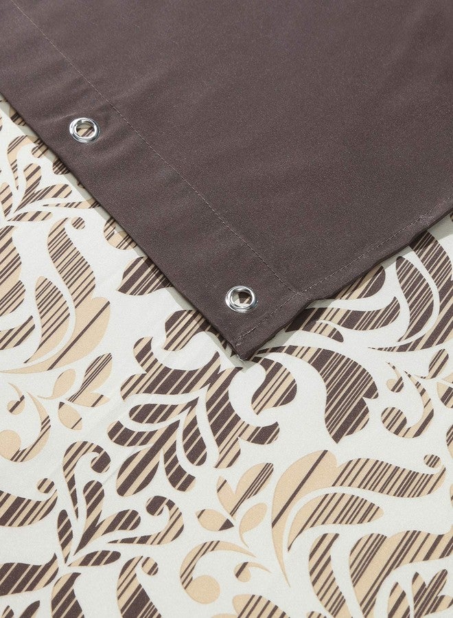 BESTRIPES Brown Fabric Shower Curtain, Tan and Golden Printed Boho Paisley Damask Pattern Shower Curtains for Bathroom, Waterproof Bathroom Curtains, 72" W x 72" H - Image 4