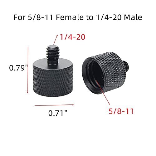 Dahszhi Mic Screw Adapter, Aluminum Alloy Thread Adapter 5/8-11 Female to 1/4-20 Male for Mic Stand, Camera Monitor, Tripod, Microphone Holder 4 Pack - Image 2