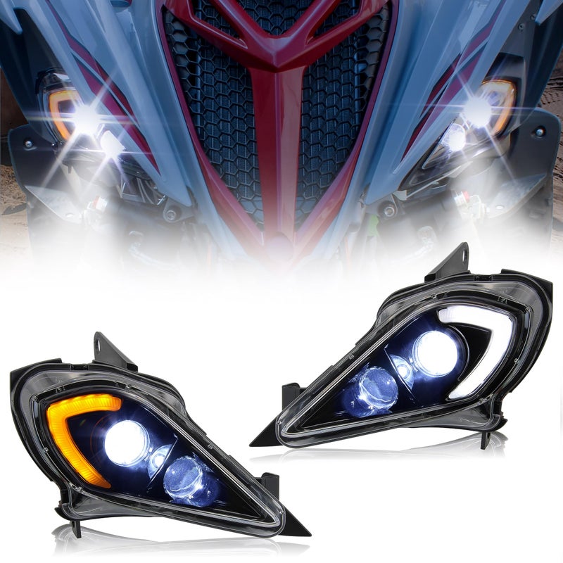 KATIMOTO LED Headlight Assembly with High Low Beam DRL Turn Signal Front Light Lamp for Yamaha YFZ 450 YFZ450R YFZ450X Wolverine 450 350 Raptor 250 350 700 20062024 Headlamp Accessories 2PCS - Image 2
