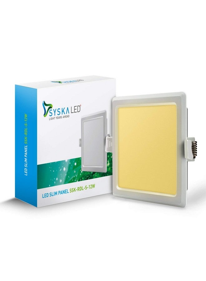 SYSKA (RDL-S-12W 3000K Yellow, Cool Day Light, Polycarbonate Led Slim Downlight - Image 1