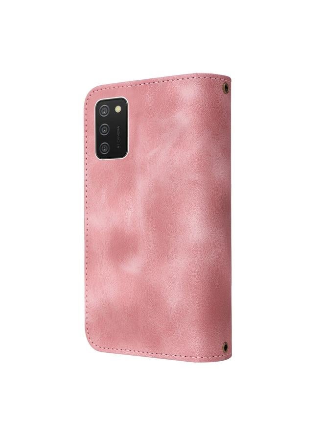 اس-توب جراب لهاتف Samsung Galaxy A02s إصدار الاتحاد الأوروبي متعدد الوظائف بفتحة للبطاقات وسحاب ومحفظة جلدية لهاتف - Image 3