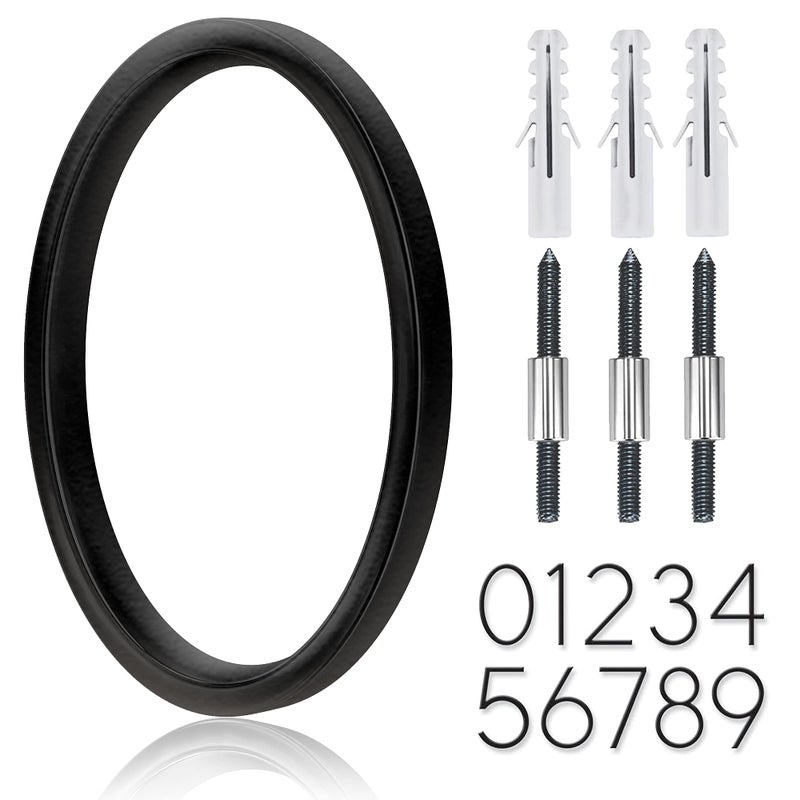OLADOT 5" Stainless Steel Floating House Number, Metal Modern House Numbers, Garden Door Mailbox Decor Number with Nail Kit, Coated Black, 911 Visibility Signage (0) - Image 1