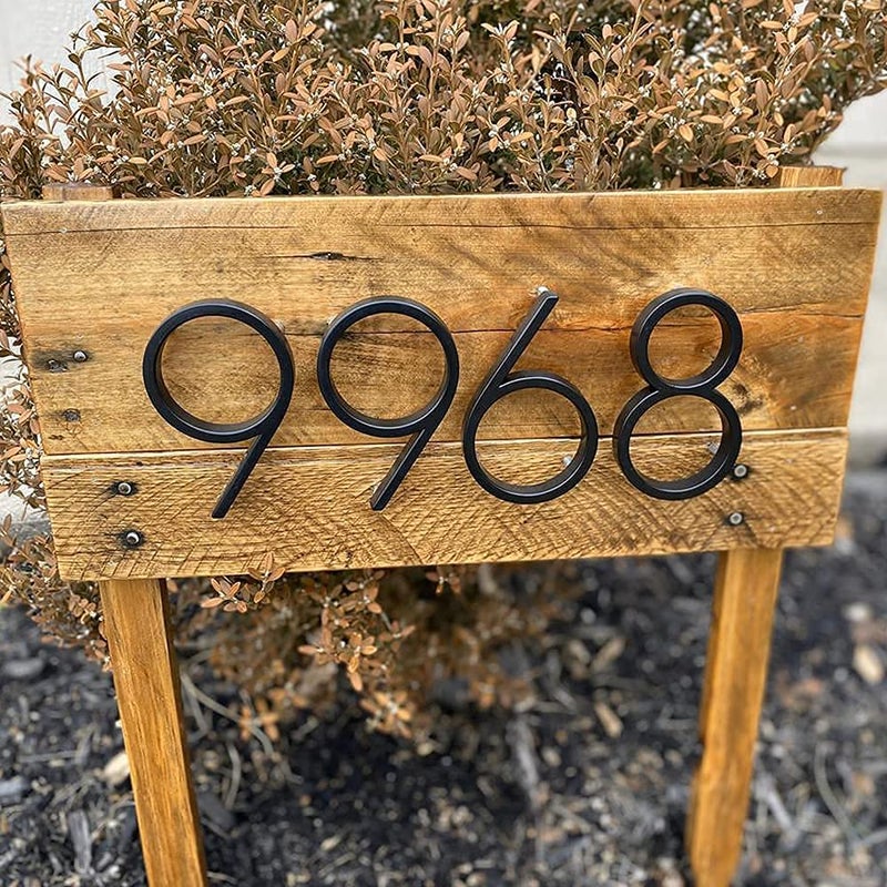 OLADOT 5" Stainless Steel Floating House Number, Metal Modern House Numbers, Garden Door Mailbox Decor Number with Nail Kit, Coated Black, 911 Visibility Signage (0) - Image 5
