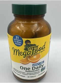 MegaFood Men's 40+ One Daily Multivitamin Immune Support-Muscle Health Bone Health - Energy Metabolism-Diatary Supplement / 90 Tablets / 90 Servings