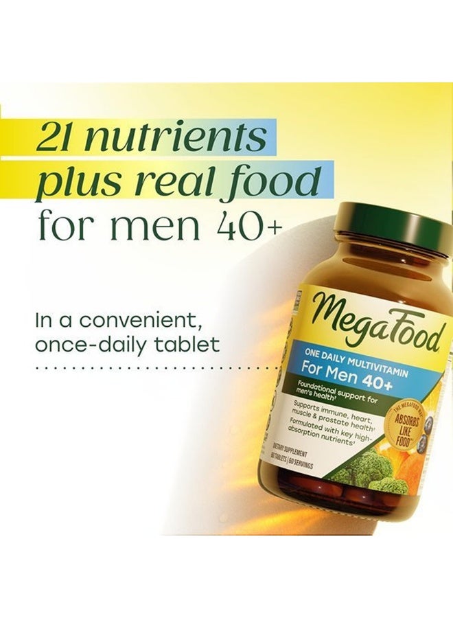 MegaFood One Daily Multivitamin for Men 40+ with 21 Nutrients, 90 Tablets,Immune Support, Heart, Muscle & Prostate Health, Methylated B12, Methylfolate, Vitamin D3, C & Zinc, Vegetarian, 90 Servings - Image 4
