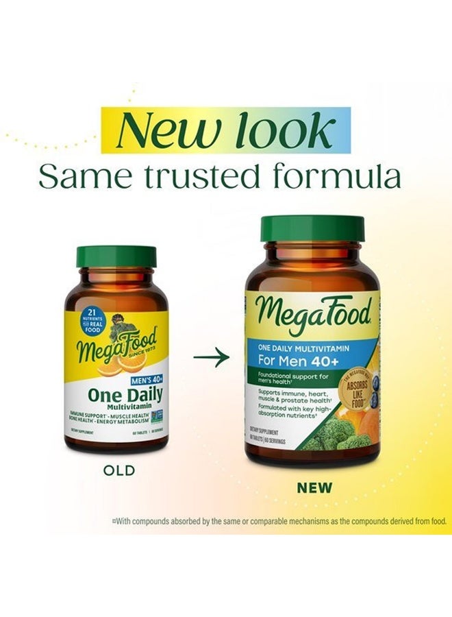 MegaFood One Daily Multivitamin for Men 40+ with 21 Nutrients, 90 Tablets,Immune Support, Heart, Muscle & Prostate Health, Methylated B12, Methylfolate, Vitamin D3, C & Zinc, Vegetarian, 90 Servings - Image 2
