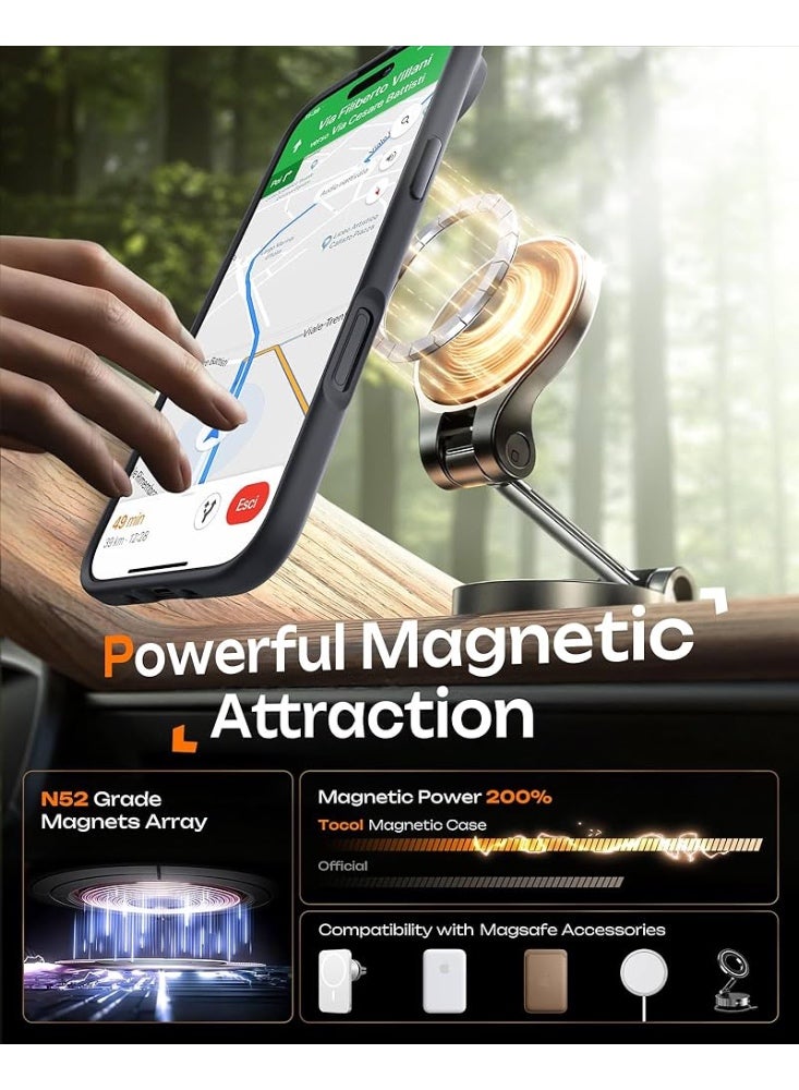 ريتي غطاء ايفون 17 اير المغناطيسي – أسود مطفي مقاوم للصدمات، نحيف، قبضة مريحة مقاومة للانزلاق، متوافق مع MagSafe، حماية من الصدمات والكاميرا والشاشة، غطاء هاتف متين - Image 5