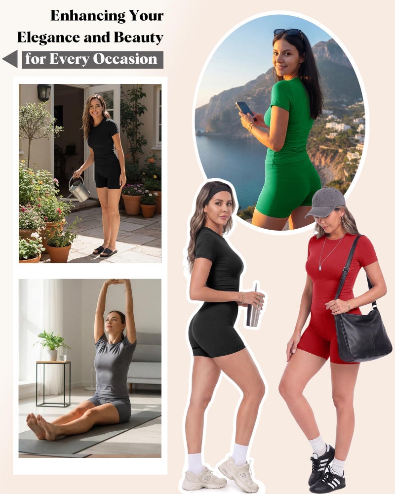 ZOOSIXX Two Piece Workout Sets for Women - Summer Outfits 2 Piece Short Gym Sets Casual Lounge Vacation Matching Clothing Black - Image 4