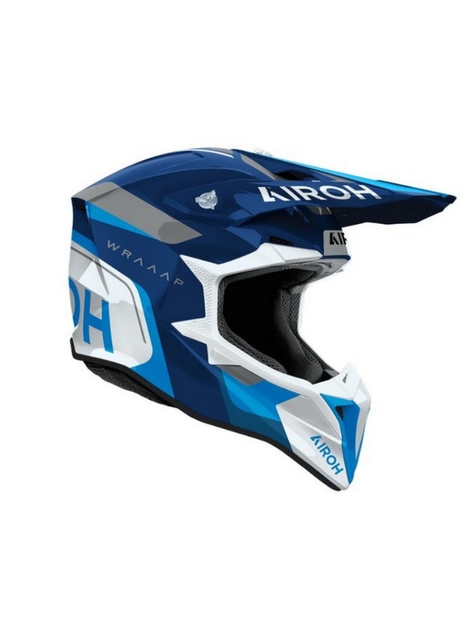 AIROH WRAAAP CONQUER BLUE GLOSS Helmet - Image 1