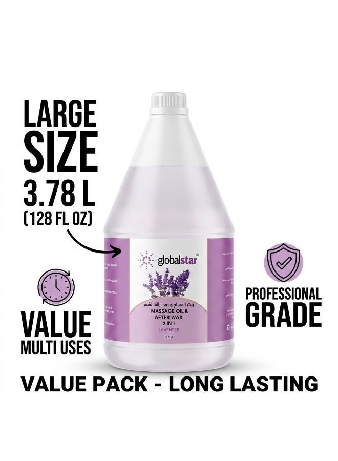 Globalstar Lavender 2-in-1 After Wax & Massage Oil 3.78L | Professional Salon & Spa Body Oil - Image 3