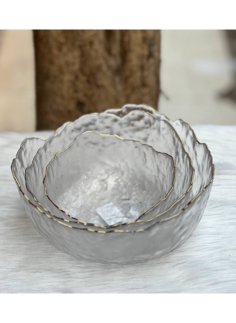 طقم بولات زجاج مستورد- 3 قطع -مقاسات مختلفة - Image 3