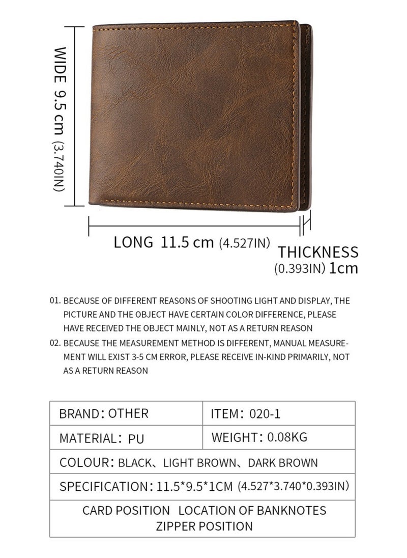 Generic - Multi slot card holder horizontal retro wallet ultra-thin leather wallet - Image 1