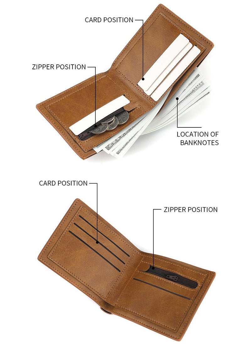 Generic - Multi slot card holder horizontal retro wallet ultra-thin leather wallet - Image 1