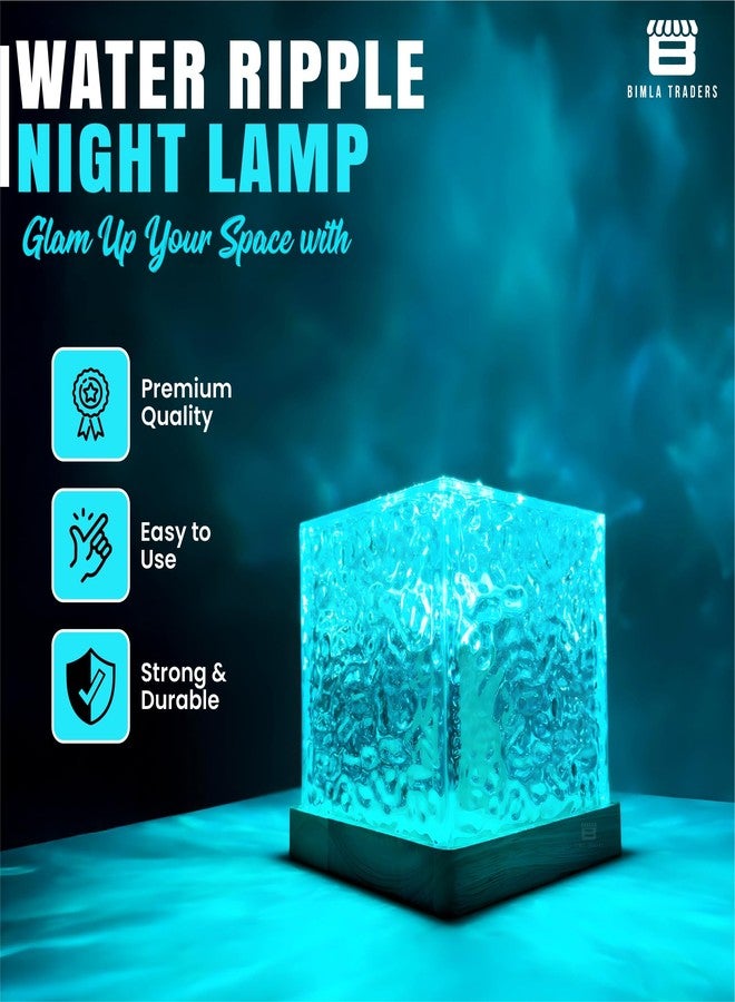 BTfash Water Ripple Night Light, Romantic Warm Ocean Wave Effect, Crystal Astronomy Night Table Lamp for Bedroom, LED Projection Lamp (Water Ripple) - Image 3