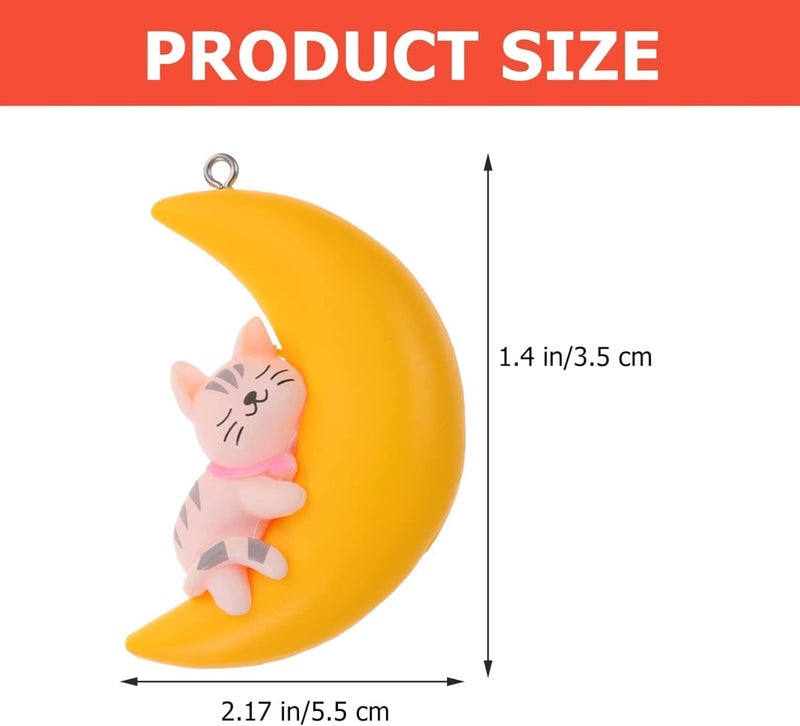 VAYINATO ® Floating Half Moon Sleeping Pet Aquarium Toys Mini Fish Tank Attractive Cute Decoration, Miniature Resin Decors (Yellow) by Petzlifeworld (3 Pcs) - Image 2