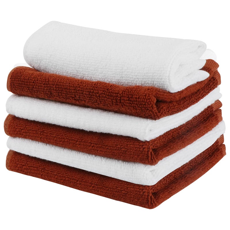 INFICRIME 6 Pack 100% Cotton Wash Cloth, 12x12 Inch Highly Absorbent and Soft Feel Fingertip Towels, Machine Washable Washcloths for Bathroom, Gym, Hotel, Spa and Kitchen - Image 1