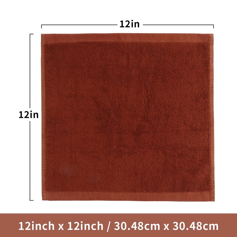 INFICRIME 6 Pack 100% Cotton Wash Cloth, 12x12 Inch Highly Absorbent and Soft Feel Fingertip Towels, Machine Washable Washcloths for Bathroom, Gym, Hotel, Spa and Kitchen - Image 2