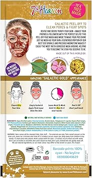 7th Heaven Clean Pores Radiant Skin Stardust Galactic Gold PeelOff Mask With The Infusion of witch hazel willow herb tea tree and a sprinkle of biodegradable glitter 10g - Image 2