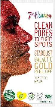 7th Heaven Clean Pores Radiant Skin Stardust Galactic Gold PeelOff Mask With The Infusion of witch hazel willow herb tea tree and a sprinkle of biodegradable glitter 10g - Image 1