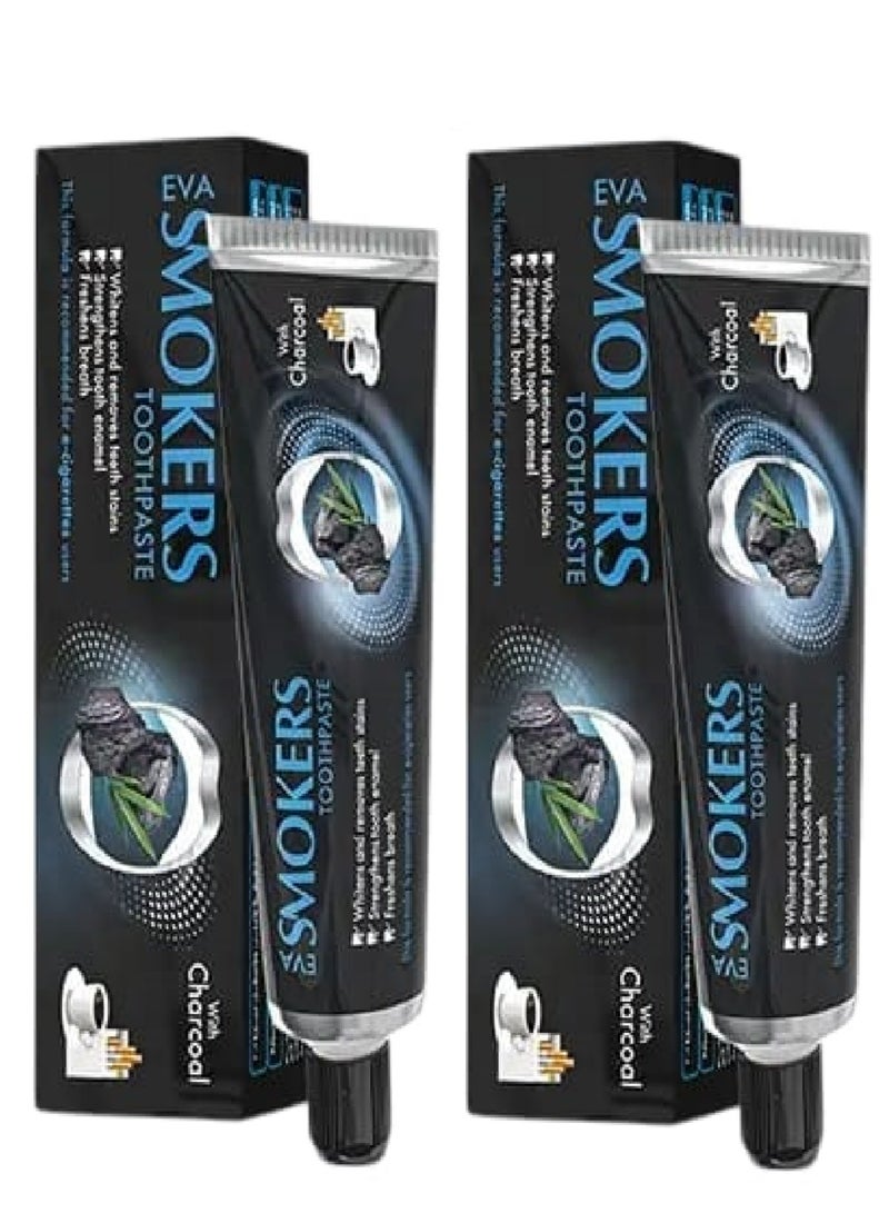 إيفا مجموعة من قطعتين معجون لتنظيف الاسنان بالفحم 50X2 جم - Image 1