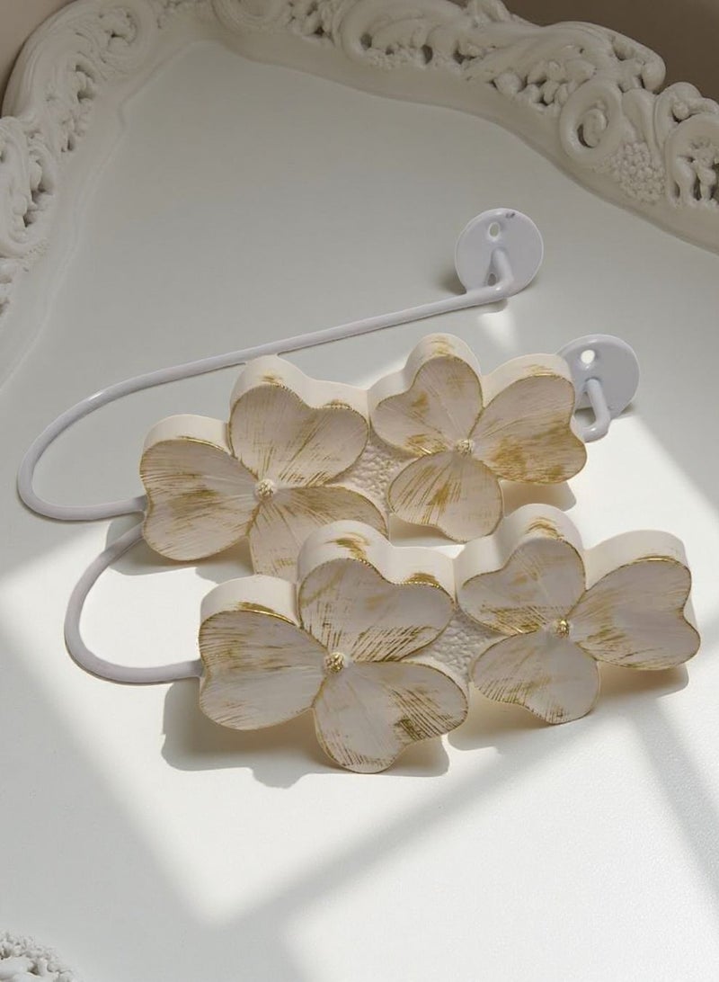 QBAID مساند ستائر عدد 2 – خطافات جدارية لتثبيت الستائر وإضفاء لمسة ديكور أنيقة - Image 2