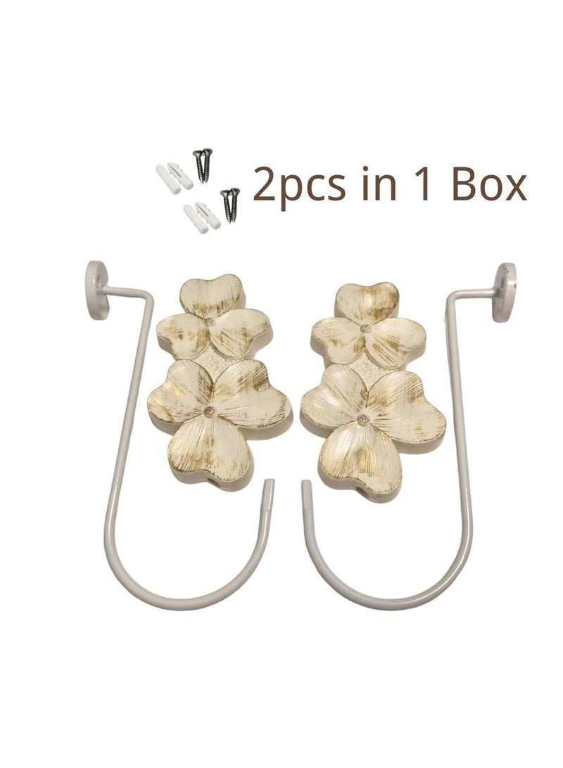 QBAID مساند ستائر عدد 2 – خطافات جدارية لتثبيت الستائر وإضفاء لمسة ديكور أنيقة - Image 4