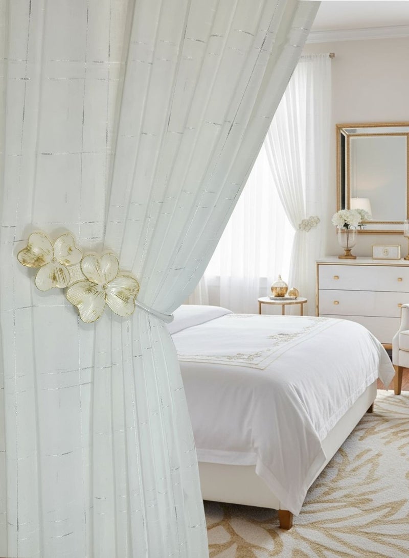 QBAID مساند ستائر عدد 2 – خطافات جدارية لتثبيت الستائر وإضفاء لمسة ديكور أنيقة - Image 1