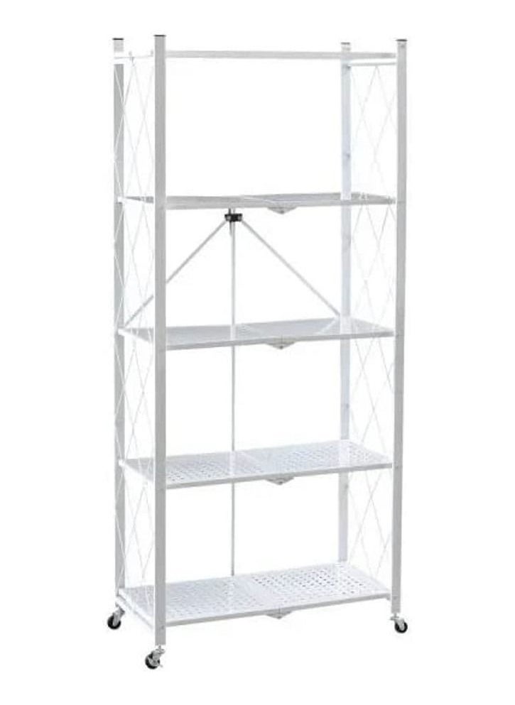 AGD 5-Layered Foldable Storage Rack With Wheels  - Image 1