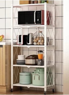AGD 5-Layered Foldable Storage Rack With Wheels  - Image 4
