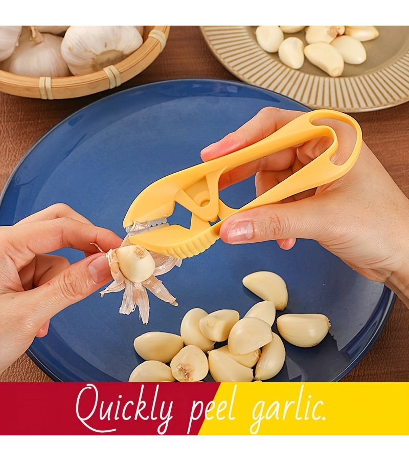 Upgraded Premium Yellow Garlic Peeler With Stainless Steel Blade And Tweezers - Image 5