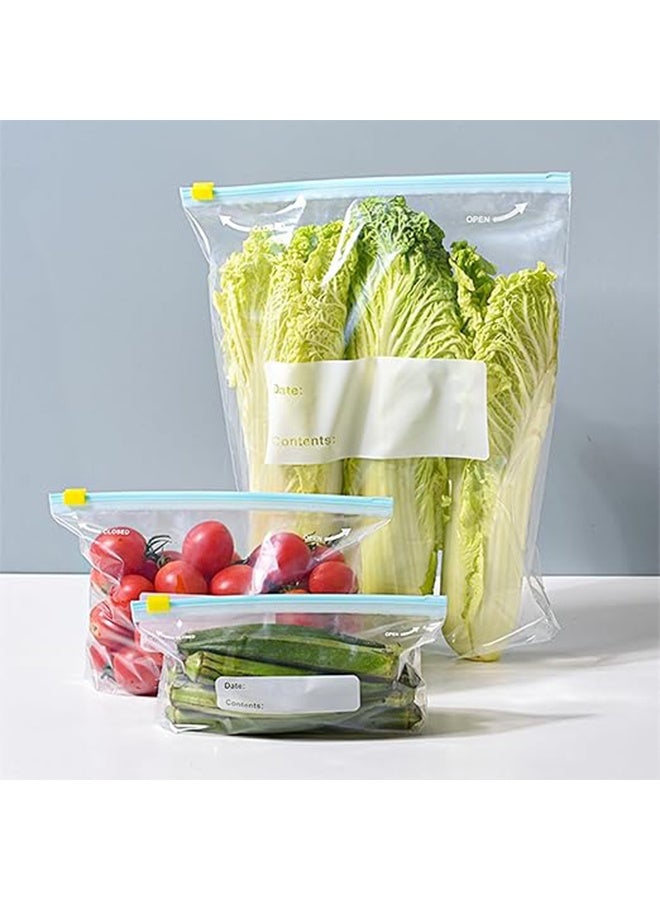 45Packs Reusable Food Storage Bags, for Meats Meals, Vegetables, Fruits, Desserts, Snacks, Zipper Closure, 20 Small, 15 Medium, and 10 Large Zipper Bag - Image 5