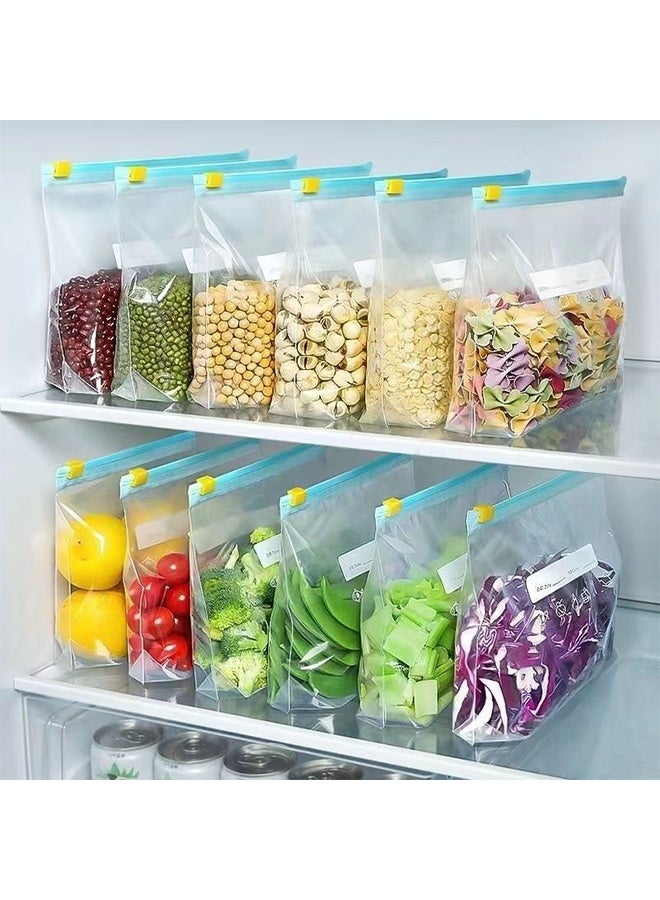 45Packs Reusable Food Storage Bags, for Meats Meals, Vegetables, Fruits, Desserts, Snacks, Zipper Closure, 20 Small, 15 Medium, and 10 Large Zipper Bag - Image 1