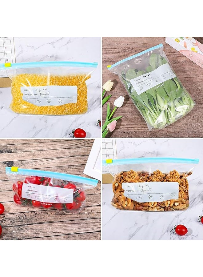 45Packs Reusable Food Storage Bags, for Meats Meals, Vegetables, Fruits, Desserts, Snacks, Zipper Closure, 20 Small, 15 Medium, and 10 Large Zipper Bag - Image 4