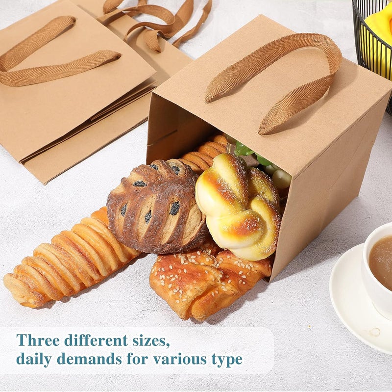 comfrt 30 Pack Brown Paper Bags with Handles Gift Paper Bags Reusable Grocery Shopping Bags Business Packaging Bags, Take out Party Birthday Merchandise Retail Bags Craft (10 Inch, 8 Inch, 6 Inch) - Image 5