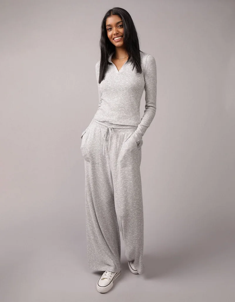 امريكان ايجل تي-شيرت بولو ناعم بأكمام طويلة