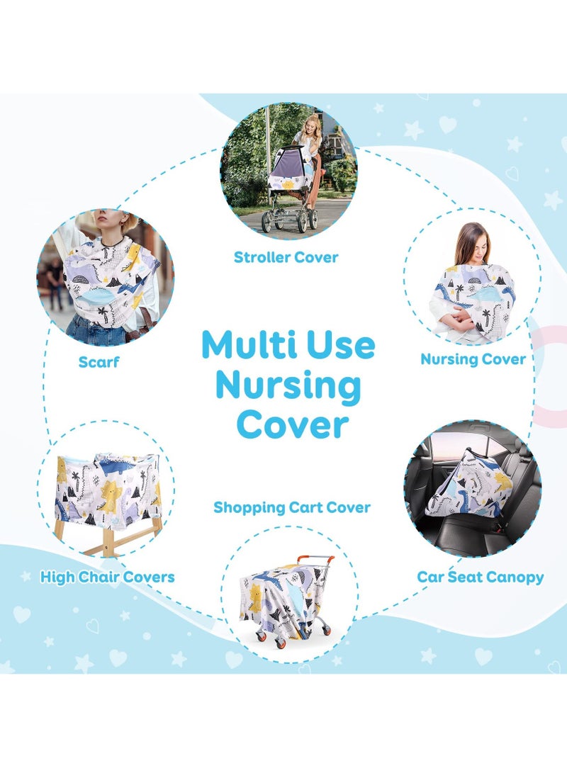 SOLARAE Car Baby Seat Covers case, Baby Car Seat Stroller Canopy with Breathable Zipperable Peep Window, Mosquito Net, Elastic Wind Sun Protection Cute Cover for Girls Boys - Image 3